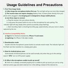 HITOZON Micrófono inalámbrico profesional tipo lavalier, compatible con smartphones iOS/Android, micrófono inalámbrico omnidireccional de condensador para grabación de video/audio/vlogs, adecuado para enseñanza, entrevistas, transmisión en vivo - Blanco - Ver 6