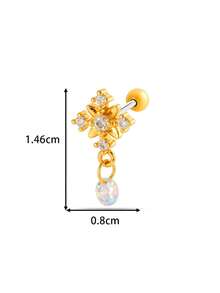Toppiercing 1pc Versatile Micro-Inlaid Zirconia Creative Stainless Steel Cartilage Piercing Earring - Multicolor - View 6