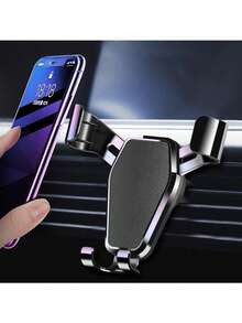 Black Car Air Vent Phone Holder, Multifunctional Car Navigation Bracket, Car Phone Mount Gravity Car Holder - Multicolor - View 1