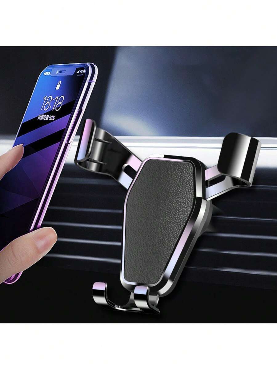 Black Car Air Vent Phone Holder, Multifunctional Car Navigation Bracket, Car Phone Mount Gravity Car Holder - Multicolor - View 1