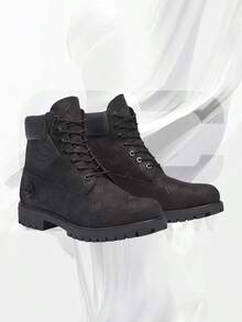 Timberland 6" Premium Waterproof Boot Black Debossed Print– Men's Lifestyle Sneakers – Shoes For Man -Vintage-Spring & Summer-Inspired Running Shoes, Shock-Absorbing Comfort, Gym To Streetwear Casual Wear-Mother's Day Gifts-Father's Day Gift–TB0A2P6WA5K - 黑色 - 查看 2
