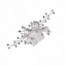 优雅水晶花朵新娘发梳，银色点缀，婚礼发梳，新娘发梳，婚礼专用发梳，新娘发饰，发饰和头饰，侧梳，学生用品，发饰，头饰，伴娘 - 彩色 - 查看 5