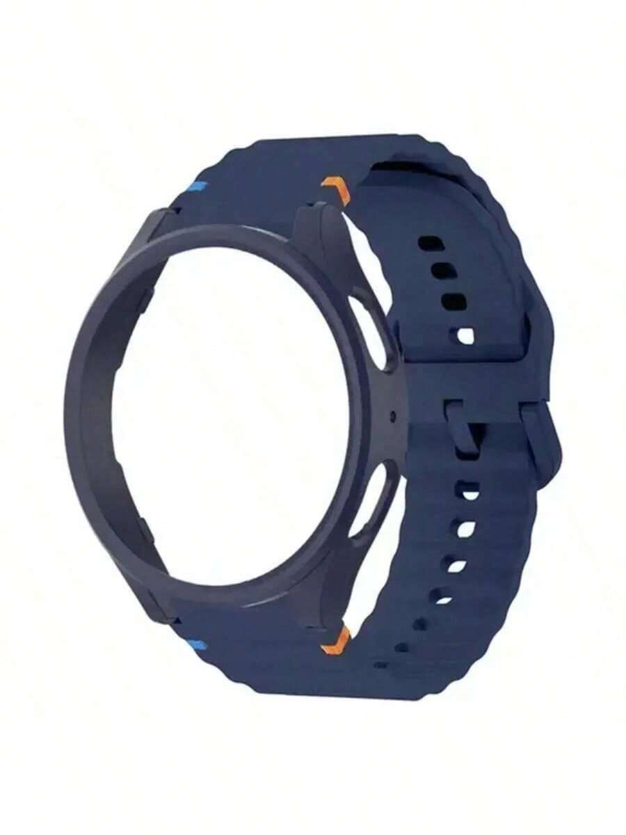 SMART WATCH MX Correa Sport Para Galaxy Watch 7/6/5 + Case + Vidrio Templado - AzulMarino/Marino - Ver 1