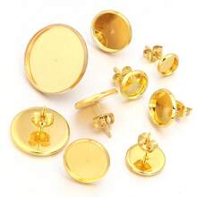 10个/包 不锈钢蝴蝶耳钉背扣，内径6-20毫米，简约时尚的耳钉配件，DIY珠宝制作配件 - 耳針耳托 - 查看 2