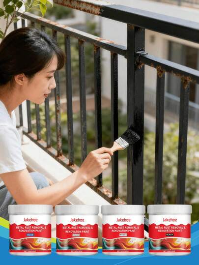 jakehoe 150g Water-Based Anti-Rust Metal Paint (Gray/White/Blue/Black), Waterproof, Anti-Rust, Metal Primer, Durable Repair Paint, Multiple Colors Available, Anti-Rust Metal Repair Paint For Rust Removal And Repair, Corrosion/Rust Resistant, Easily Solves Rust Issues, Suitable For Various Indoor And Outdoor Iron, Metal And Wood, Home, Furniture, Water-Based, Waterproof, Anti-Fouling, Valentine's Day Gift For Boyfriend, Random Shipment Of New And Old Models