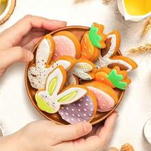 5pcs Large Stainless Steel Easter Bunny Series Cookie Cutters, Including Rabbit, Carrot, Egg, Chick, 5pcs Baking Molds, Cookie Cutters, Ideal For Bread, Cake, Fondant Making, Reusable - Silver - View 9