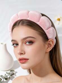 1件装女士高帮海绵针织云朵发箍 - 夏季洗面奶发饰 - 彩色 - 查看 4