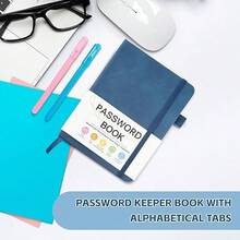 MOSA BEAR Password Keeper Book With Alphabetical Tabs,4.3"X5.7" Small Password Books For Seniors Password Notebook For Internet Website Address Log In Detail(Dark Blue) [Unknown_binding] - 深藍色_ - 查看 5