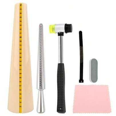 KLONKEE Bracelet Core Size Measurement Set - Hammer+Stainless Steel Gradient Circular Core Shaft, Jewelry Measurement Tool And Shaft Suitable For Bracelet/Jewelry Manufacturing (DIY&Jewelry Manufacturers)