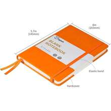 Blank Journal Notebook, A5, 160 Pages 100 Gsm Thick Sketch Books Hardcover Journal For Writing, 5.7 Inches X 8 Inches Notebooks For Work, Study (Orange) - Orange - View 8