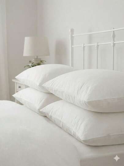 Kit 1 a 4 Travesseiros 50x70 Fibra Siliconada 350g Antialérgico Suporte Baixo Macio Conforto Cama
