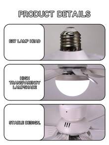 2 piezas Ventiladores de techo silenciosos con luces LED regulables y control remoto - Luces LED inteligentes regulables de 3000-6500K, base E27 fácil de instalar, perfectos para dormitorio, cocina, sala de estar y balcón - Luz de ventilador de seis aspas - Ver 9