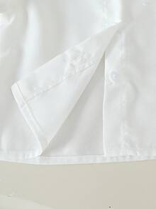 Conjunto de 2 piezas para bebé niña con blusa de manga abullonada con cuello y puños con volantes, y falda plisada con doble lazo, elegante y versátil para uso diario, fiestas y salidas, primavera/verano - Multicolor - Ver 6