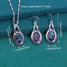 Elegant Vintage Rainbow Zirconia Necklace And Earrings Set - Ideal For Valentine's Day, Weddings And Gifts - Colorful - View 2