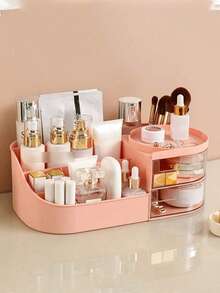 1pc Multi-Color Makeup Organizer Desk Cosmetic Storage Rack, Lipstick Drawer Type Makeup Organizer Box, Skincare Storage Box - Multicolor - View 6