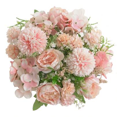 1/3支牡丹仿真花，人造牡丹，丝绸牡丹花，假牡丹，仿真牡丹花束，适用于餐桌摆饰、婚礼派对、家居装饰