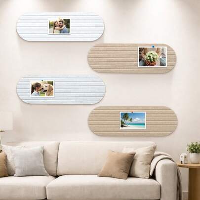 4 Pack Cork Board Wall Panels | Self Adhesive Slim Pinboard Bulletin Board Set | Easy Install Notice Boards | 20*60cm For Office, Home, Door & Dorm