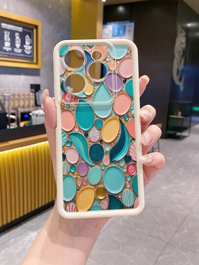 1个彩色相机图案防震手机壳，UV印刷，兼容三星/Galaxy/////安卓机型