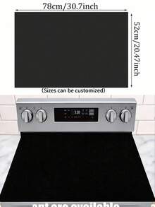 1pc Kitchen Stovetop Protector Mat, Scratch Protector For Stovetops, Heat Resistant, Scratch-Resistant, Geometric Pattern, Black, Perfectly Protects Stovetops, Can Also Be Used As A Draining Mat For Dishes - Black - View 12