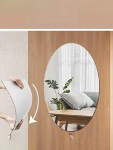 Gương dán tường hình oval tối giản hiện đại, 30 x 40 cm, tự dính, không cần khoan để lắp đặt, bề mặt gương độ nét cao, thích hợp cho phòng tắm, khu vực trang điểm và phòng thay đồ - Thiết kế không khung và nhẹ, bề mặt gương nhẵn mịn, họa tiết hoa, hoàn toàn phù hợp với trang trí nhà tối giản, lắp đặt không cần khoan | Gương họa tiết hoa | Gương nhẹ, trang trí phòng tắm - Miếng dán tường gương - Xem 6