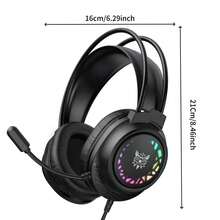 ONIKUMA Wired X Series Gaming Headset, Wired RGB Lighting, Noise Isolation Design, Suitable For PC Gaming, Dual Interface For Multi-Device, High-Fidelity Sound Quality, USB + 3.5mm Dual Connector, Applicable To Desktop And Laptop, Illuminating Effect - Multicolor - View 9