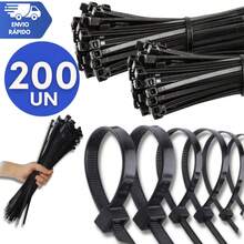 Jogo 300 Abraçadeiras Nylon 3.6 x 250mm  Qualidade Garantida Cintas Plásticas Resistente Enforca Gato Premium Multiuso - KIT 200 UNIDADES - Visão 1