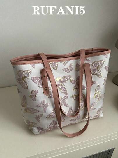 Bolso de mano con contraste de color bordado con lazo, bolso de hombro minimalista para vacaciones, adecuado para compras, llevar billetera, salidas casuales, apropiado para mujeres jóvenes, estudiantes universitarias y trabajadoras de oficina. También adecuado para oficina, universidad, trabajo, negocios, transporte, actividades al aire viajes. Mochila, mochila de regreso a clases, gran capacidad, ligera, fácil de llevar, adecuada para adolescentes y estudiantes universitarias, opción ideal para regreso a clases, universidad, escuela secundaria. Color: rosa