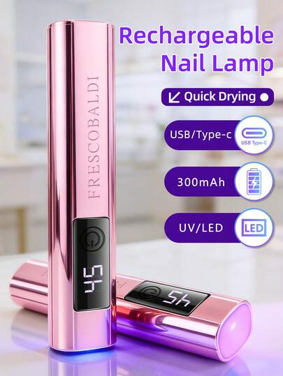 1pc Handheld Nail UV Lamp With Screen Display, Suitable For Gel Manicure, Mini Nail Lamp, Portable LED Nail Dryer, USB Nail Curing Machine, Quick Drying Nail & Foot Care Tool