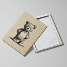 1 tấm tranh canvas in hình gấu bông Teddy cổ điển (có khung/không khung) dùng để trang trí nhà vệ sinh, phòng ngủ, nhà hiện đại, với họa tiết động vật ngộ nghĩnh, thích hợp để trang trí. - A - Xem 7