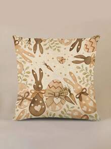 1条复活节兔子图案桌旗，复活节彩蛋图案家居装饰桌旗，复活节家居装饰，1条桌旗，4个餐垫，1个枕套，3种产品可选，家居装饰室内/室外派对用品，房间装饰。适用于复活节家居厨房装饰和活动派对装饰。 - 彩色 - 查看 8