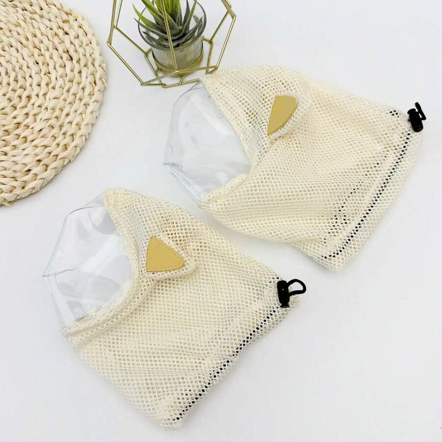 Pet Supplies Transparent Cat Face Mask, Anti-Bite Anti-Meow Anti-Scratch Grooming Mask, Breathable Wide Vision Cat Head Cover - Yellow - View 1