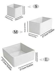 1/3/6pcs-Underwear Storage Box, Non-Woven Fabric Storage Box, Foldable Wardrobe Storage Box, Drawer Divider Storage, Suitable For Home Decor, Bedroom And Apartment Accessories, Back To School Dorm Supplies - White - View 11