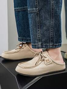 2026新款男士乐福鞋，柔软舒适，一脚蹬设计，软底软麂皮莫卡辛鞋，休闲驾车鞋，复古百搭男士船鞋 - 米色 - 查看 4