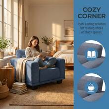 Dreamsmith 40-89in Multi Seater Sofa Couch Sleeper Sofa Bed, Convertible Futon Sofa Bed Couch Bed Sofa Cama, Modern Comfy Lounge Chair With Deep Seats Wide Armrests Thick Cushion, Removable Washable Covers, Murphy Bed Alternative Living Room Furniture For Home Bedroom,Blue - Màu xanh hải quân - Xem 3