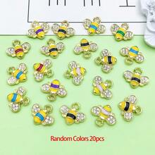 10/20pcs Enamel Bees Charms Crystal Rhinestones Honeybee Pendants Cute Animal Dangle Charms For Necklace Bracelet Jewelry Making - bee - View 8
