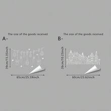 1/2片装复活节白色剪影静电贴窗贴，双面印花兔子、悬挂彩蛋、小镇图案，可重复使用，无需胶水，春季节日派对玻璃门窗贴纸 - 復活節白色剪影 - 查看 4