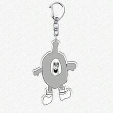 趣味蛋黄大脚怪钥匙扣，游戏周边，蛋黄抽象卡通亚克力背包挂件，小礼物 - 彩色 - 查看 3