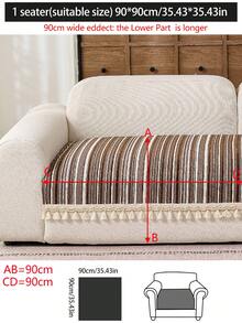 1pc All-Season Luxury Chenille Sofa Cushion Cover, Modern Minimalist Fashion Dust-Proof Anti-Slip Sofa Seat Pad, Washable, Suitable For Bedroom, Office, Living Room Combination, L-Shaped And 1/2/3/4-Seat Sofa - Brown - View 20