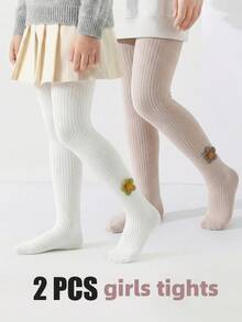 2条装女婴连裤袜，可爱简约，适合日常穿搭 - 彩色 - 查看 11