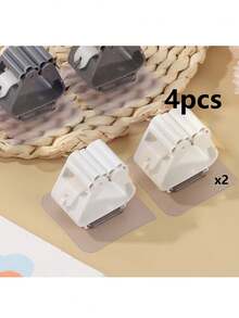 4pcs/2pcs Plastic Mop And Broom Holder - Wall Mounted Self-Adhesive Broom And Mop Storage Organizer, Wall Mounted Storage Box, Suitable For Home, Kitchen, Bathroom, Garden, Garage Kitchen Items Kitchen Accessories Kitchen Tools - Multicolor - View 13