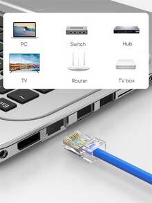 Cat6A/Cat6/Cat5E RJ45 Modular Plug, Transparent, Plated Gold 1.1mm Hole, For UTP Ethernet Cable Network Connector - Clear - View 8