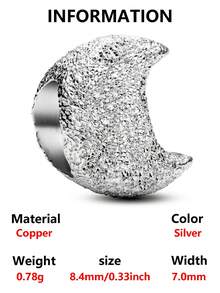 1pc Minimalist Niche Design Silver Matte Skull, Cat Paw, Moon, Owl, Ladybug, Elephant Beaded Bracelet/Necklace, Versatile DIY Accessory, Small Gift - Silver - View 16