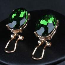 5pcs Set Including Necklace, Earrings, Bracelet And Adjustable Open Ring, Featuring Collarbone Chain, Crystal Gemstone Design, Blue-Green-Purple Crystal Luxury Fashion Wedding Necklace Set, Valentine's Gift For Her - Multicolor - View 7