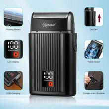 1件 Hatteker 男士电动剃须刀，往复式展示剃须刀 - 黑色 - 查看 4