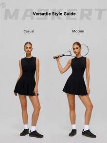 MASKERT 时尚女装、运动服、健身服、瑜伽服、网球衫，高弹力、亲肤、舒适、透气、休闲家居服，黑色夏季款 - 黑色 - 查看 2