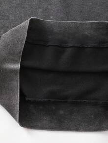 All Cotton Wash Old Textured Vintage Hoodie Men's Cotton Pickling Hoodie Loose Basic Casual Street Jumper With Pockets - 黑色 - 查看 3