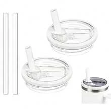 2 Pack 30 Oz Tumbler Flip Straw Lid Replacement Compatible For  , Leak Proof Lid Replacement For 30 OZ  H2.0  Tumbler,Spill Proof Splash Reusable (White) - trắng - Xem 2