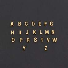 1件装时尚简约字母心形吊坠金色不锈钢珠链手链，女士款 - 金黃色 - 查看 4