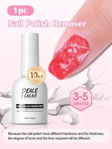 PEACECOLOR Kit com 1/2 unidades de removedor de esmalte em gel de 10ml, removedor de limpeza rápida, ideal para manicure em salão de beleza e uso doméstico. - 10 ml - Ver 8