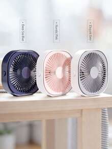 USB桌面风扇，可充电迷你风扇，3档风速调节，超长续航，360°旋转桌面散热风扇，静音设计，适用于卧室、办公室、图书馆和旅行。 - 彩色 - 查看 2
